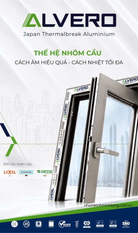 Cửa nhôm alvero Nhật Bản - nhôm kính minh long