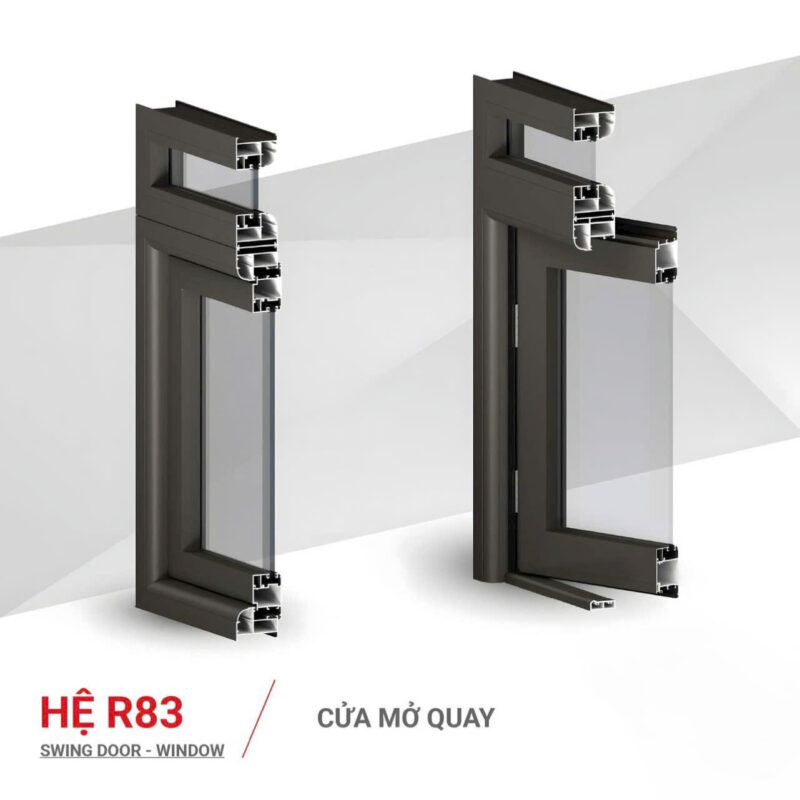 Cửa nhôm Maxpro hệ R83 – Cửa đi và cửa sổ mở quay