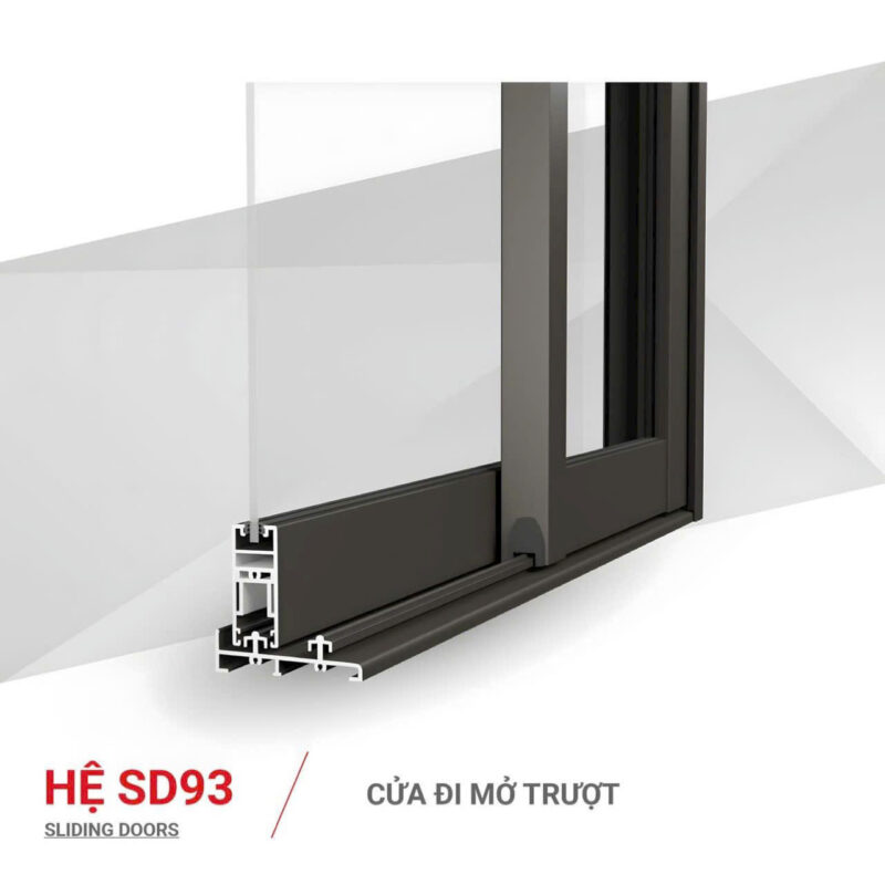 Cửa nhôm Maxpro hệ SD93 – Cửa đi mở trượt